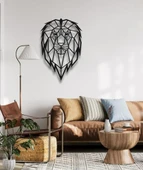 GEOMETRİK ASLAN KAFASI METAL DUVAR DEKORU - 5