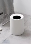 Poşet Göstermeyen Çöp Kovası - 2 Parça Plastik Çöp Kovası - Banyo, Mutfak - 8 Litre - 1