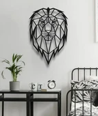 GEOMETRİK ASLAN KAFASI METAL DUVAR DEKORU - 4
