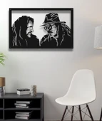 BARIŞ MANÇO CEM KARACA PORTRELİ ÇERÇEVELİ METAL DUVAR DEKORU - 5