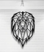 GEOMETRİK ASLAN KAFASI METAL DUVAR DEKORU - 1