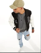 Pull&Bear Üniversite Ceketi Siyah - 1
