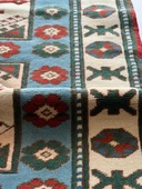 84x264 cm El Dokuma Uzun Yolluk, Mavi Bej Renkli Harika Kondisyonlu Yolluk, Vintage Severler için Ev Dekoru - 5