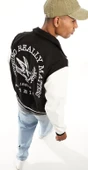 Pull&Bear Üniversite Ceketi Siyah - 4