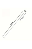10 Adet Metal Krom Pipet Klavye Temizleme Fırçası Çubuğu Teli - 2