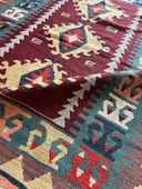 110x150 cm Küçük Boy Canlı Renkli Kilim, Harika Desenli ve Kondisyonlu, Vintage Severler için Ev Hediyesi - 10