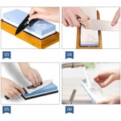 4 Parçadan Oluşan 1000/6000 Bambu Tabanlı Balta Satır Makas Bıçak Bileme Seti - 2