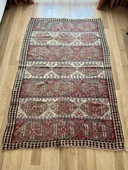 130x205 cm El Dokuma Geleneksel Türk Kilimi, Ender Desenli 35 Yaş Vintage Kilim, Yıkanabilir Rustik Stili Kilim - 1