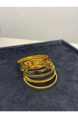 Altın Renk 3 Adet Kalın Ajda Bilezik, Bileklik - 3154-3 - 7
