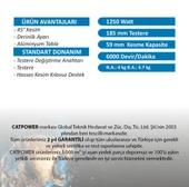 CatPower 1207 Daire Testere 185 mm 1250 Watt thumbnail 4