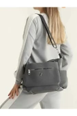 Kadın Çok Bölmeli Gri El Ve Omuz Çantası thumbnail 1