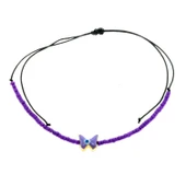 Altın Renk Mor Mineli Kelebek Model Miyuki Bileklik - 2957 - 1