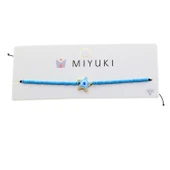 Altın Renk Turkuaz Yıldız Mineli Model Miyuki Bileklik - 2951 - 2
