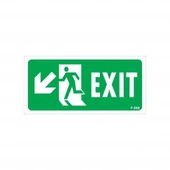 Exit Sol Aşağı Uyarı Levhası 17,5x25 KOD:958 - 1