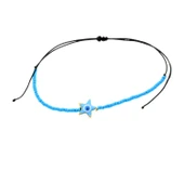 Altın Renk Turkuaz Yıldız Mineli Model Miyuki Bileklik - 2951 - 1