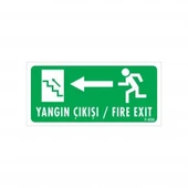 Yangın Çıkışı Sol Yeri Uyarı Levhası 17,5x25 KOD:930 - 1
