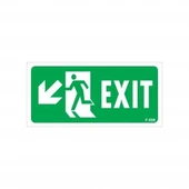 Exit Sol Aşağı Uyarı Levhası 17,5x25 KOD:958 - 2