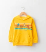 LC Waikiki Kapüşonlu Baskılı Uzun Kollu Erkek Çocuk Kazak - 1