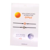 Altın Renk Güneş Ay  Arkadaş Şans Bilekliği - 2696 - 1