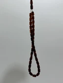 Kapsül Kesim Doğal Kaya Damla Kehribar Tesbih 33lük 9x5mm 7,5 Gram - 5