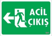 Acil Çıkış Uyarı Levhası 17,5x25 KOD:941 - 5