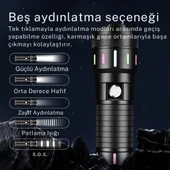 Dayanıklı ve Şarj Edilebilir LED El Feneri – 1000 Lümen, Zumlanabilir ve 4 Saat Aydınlatma - 7