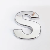 Cemax S Harfi 3,75 cm Krom Yapışkanlı - 3