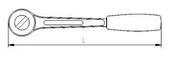 Elta 1514 1/2'' Cırcır Kol 250 mm - 6