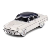 Mini GT 631 Lincoln Capri 1954 Arctic White / Atlantic Blue LHD Model Araba - 1