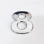 Cemax 8 Rakamı 3,75 cm Krom Yapışkanlı thumbnail 1