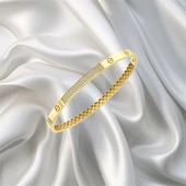 14 Ayar Taşlı Cartıer Kelepçe - 1