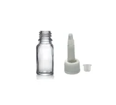 10ml şeffaf cam şişe getamisin kapak, 24 adet, plastik üstten damlalıklı şişe, damlatmalı şişe, damlatıcı şişe - 1