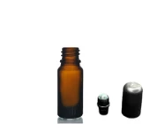 10ml kahverengi cam şişe roll-on şişe, 12 adet, bilye başlıklı şişe, cam şişe, roll-on şişesi, amber şişe - 1