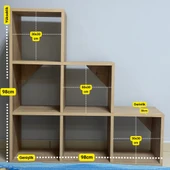 Mukotoys Basamak Raf Kitaplık Mdf 98x98 - 1