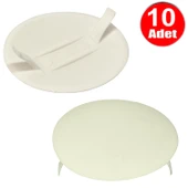 Beyaz Bombeli Buat Kapağı 9cm Plastik Elektrik Duvar Deliği Boat Kapak -10 Adet - 1