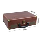 Ayt Magicvoice PU16 Retro Vintage Çanta Pikap Çalar Gramafon Radyo Bluetooth Usb Mp3 Çalar 35x26x12 Cm - 9