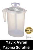 Pratik Yayık Ayran Sürahisi Karıştırıcı Köpürten Basmalı Çalkalama Plastik 2,4 lt Büyük Boy Mixer - 1