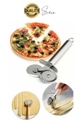 Paslanmaz Yüksek Kaliteli Uzun Ömürlü Çift Taraflı Hamur Pizza Börek Kesme Bıçağı Duvara Asılabilir - 4