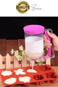 Pankek Hamur Porsiyonlayıcı Ölçülü Akıtma Dağıtıcı Krep Yapma Puding Muffin 900 ml Ölçekli Aparatı - 7