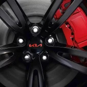 KIA YENİ NESİL LOGO 56 MM 4 ADET  DAMLA JANT GÖBEK STICKER (KIRMIZI-SİYAH) thumbnail 3