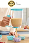Pankek Hamur Porsiyonlayıcı Ölçülü Akıtma Dağıtıcı Krep Yapma Puding Muffin 900 ml Ölçekli Aparatı - 5