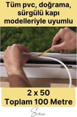 Kalın Kauçuk 2x50=100 Mt Ekstra Uzun Beyaz Kapı Pencere Fitili Soğuk Koruyucu Geçirmez İzolasyon thumbnail 2