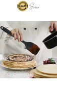 6 Parça Silikon Spatula Fırça Kaşık Bıçak Yemek Hazırlık Pasta Mutfak Seti Yanmaz Yapışmaz Siyah - 4