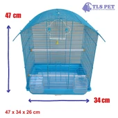 Tls Pet Muhabbet Kuşu Kafesi İki Kapılı Renkli 47 x 34 x 26 Cm - 3