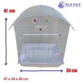 Tls Pet Muhabbet Kuşu Kafesi İki Kapılı Renkli 47 x 34 x 26 Cm - 5