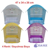 Tls Pet Muhabbet Kuşu Kafesi İki Kapılı Renkli 47 x 34 x 26 Cm - 2