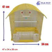 Tls Pet Muhabbet Kuşu Kafesi İki Kapılı Renkli 47 x 34 x 26 Cm - 6