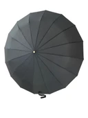 Yüksek Kaliteli 16 Tel Ahşap Saplı Şemsiye Otomatik Rüzgarda Kırılmaz Şemsiye - 2