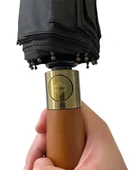 Yüksek Kaliteli 16 Tel Ahşap Saplı Şemsiye Otomatik Rüzgarda Kırılmaz Şemsiye - 5