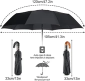 10 Telli Fiber Saplı Tam Otomatik Şemsiye Rüzgar Korumalı Karbon Fiber Şemsiye - 2